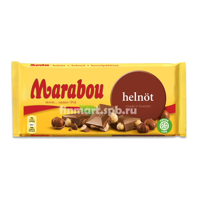 Молочный шоколад Marabou helnot (c фундуком) - 200 гр.