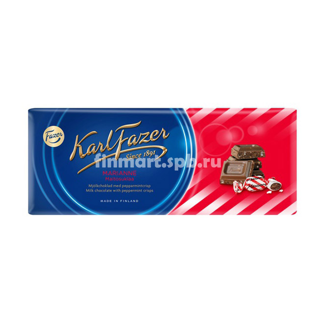 Молочный шоколад Karl Fazer Marianne (с мятой) - 200 гр.