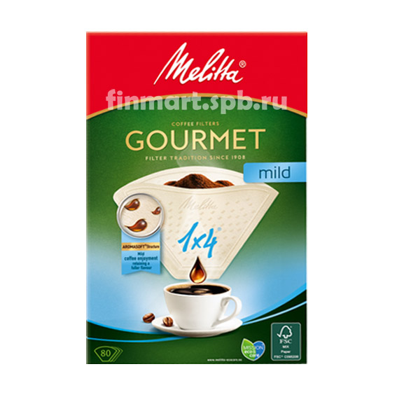 Фильтры для кофеварок Melitta 1/4 gourmet mild - 80 шт.
