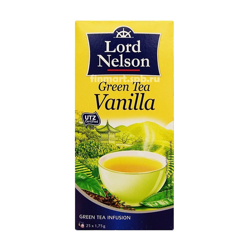 Зелёный чай в ванилью Lord Nelson Creen Tea Vanilla - 25 пак.
