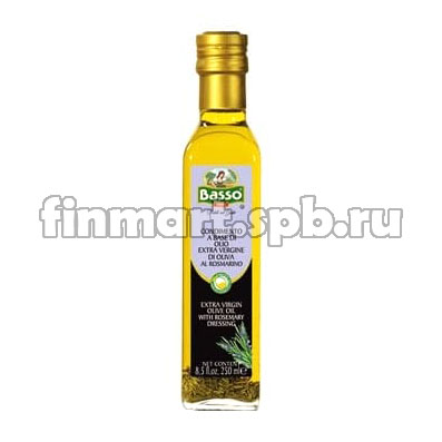 Оливковое масло Basso extra virgin olive oil with al Rosmarino (с розмарином) - 250 мл.
