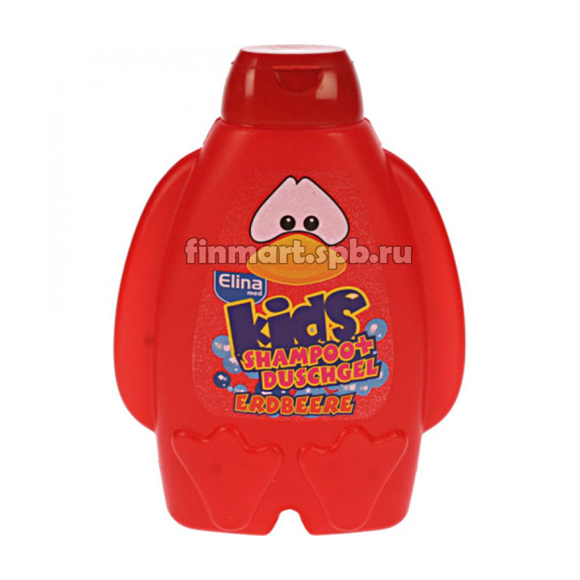 Шампунь+Гель для мытья Elina Kids Erdbeere (аромат клубники) - 300 мл.