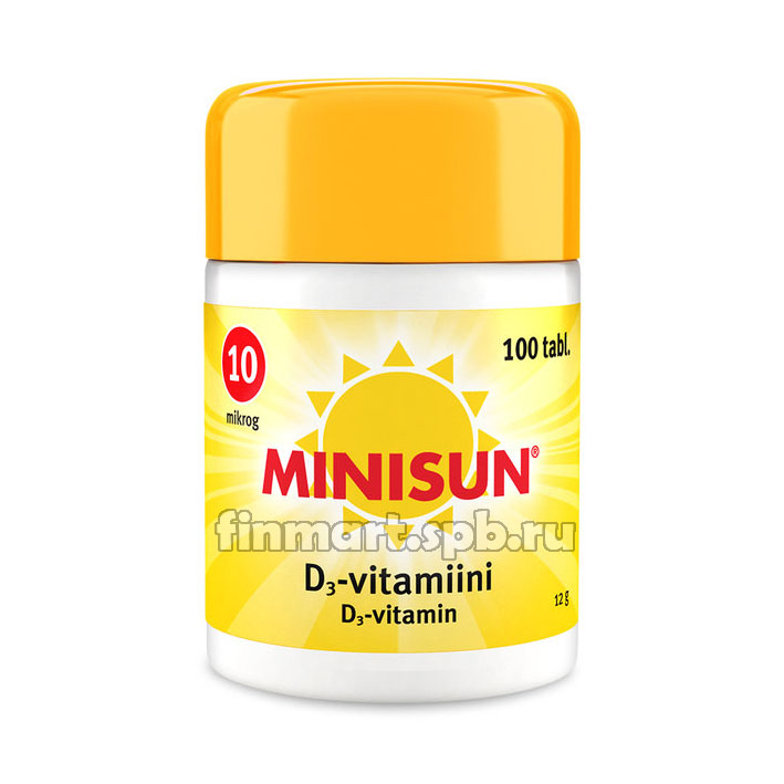 Витамин Д Minisun D3 10 mkg - 100 шт.
