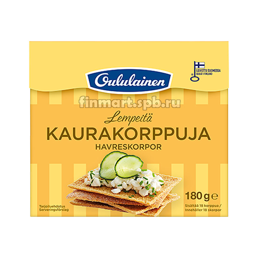 Хлебцы ржаные с отрубями Oululainen Kaurakorppuja - 180 гр.