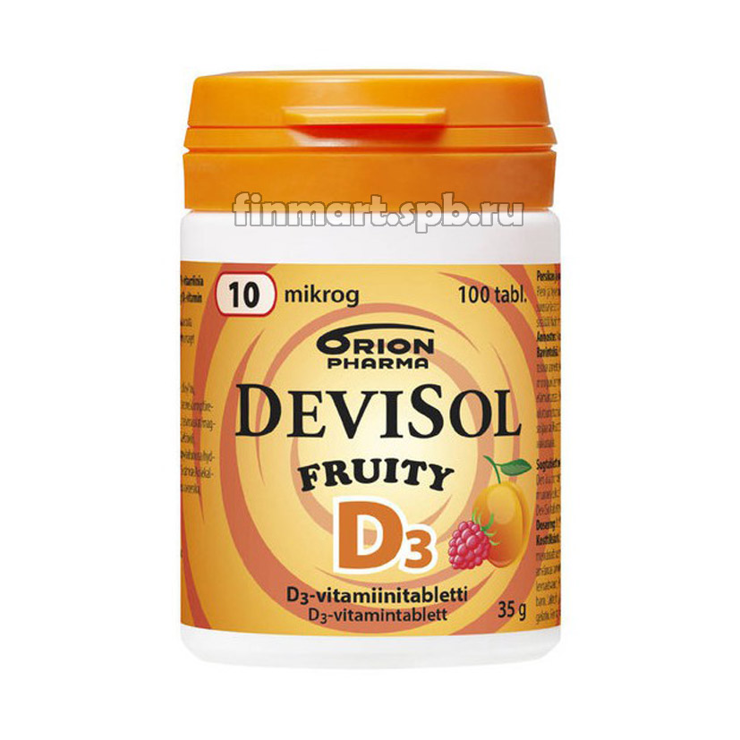 Витамин Д3 DeviSol D3 Fruity 10 mkg - 100 шт.