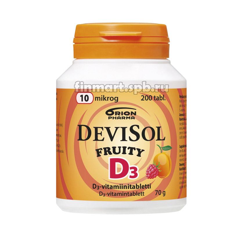 Витамин Д3 DeviSol D3 Fruity 10 mkg - 200 шт.