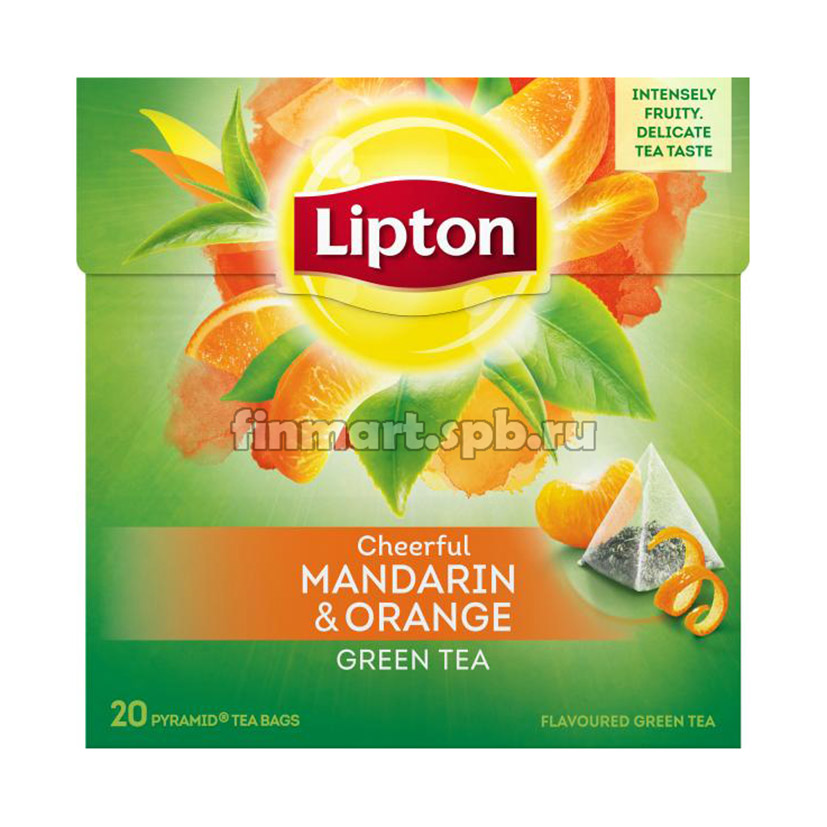 Зелёный чай Lipton cheerful mandarin orange (мандарин, апельсин) - 20 пак.