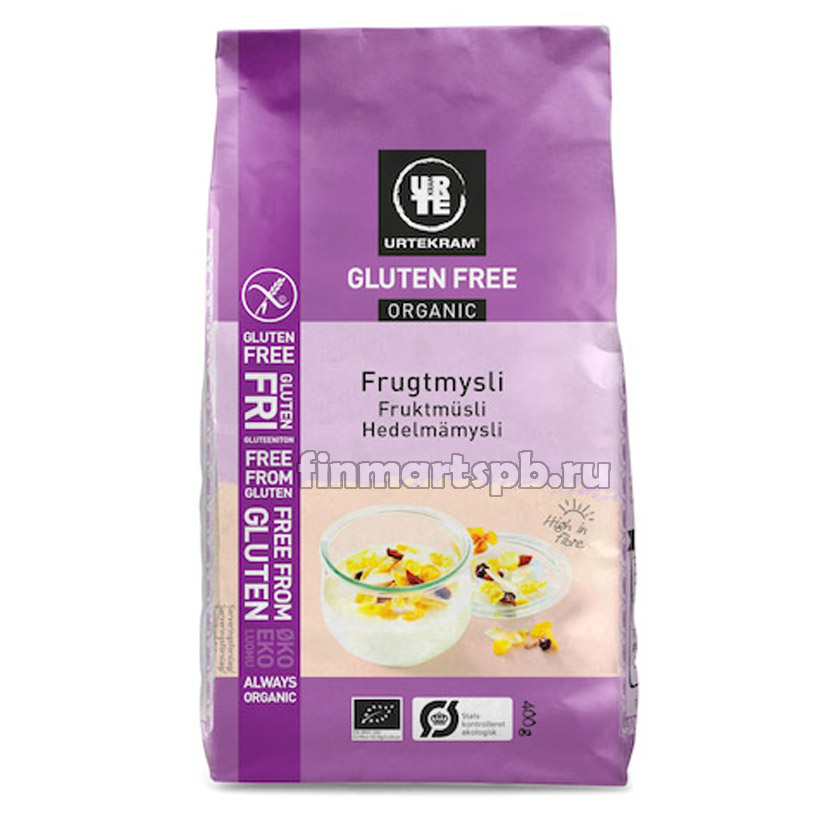 Мюсли с фруктами Urtekram frugtmysli (без глютена)
