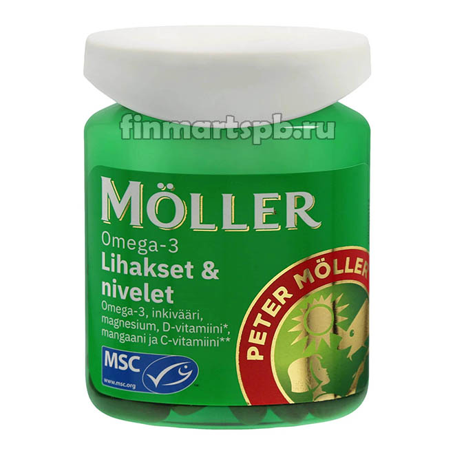 Витамины для мышц и суставов Moller Omega-3 Lihakset & nivelet
