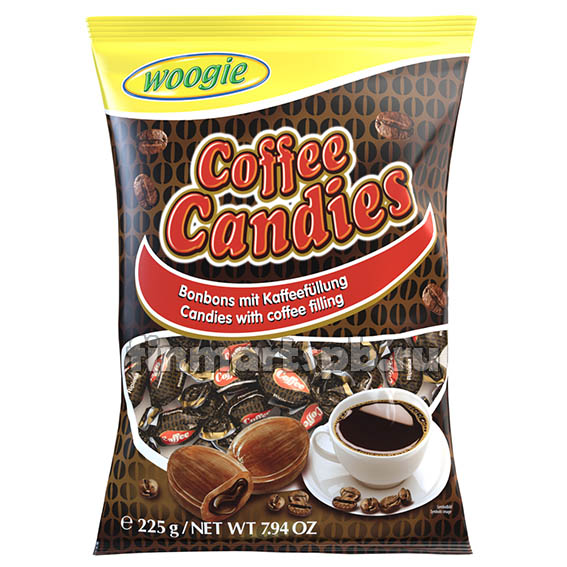 Конфеты леденцы вкус кофе Woogie Coffee Candies, 250 гр.