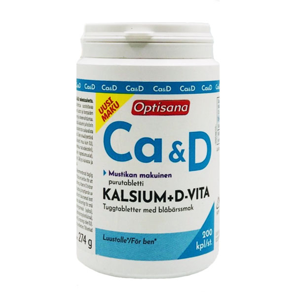 Optisana Kalsium + D3  (Кальций+Витамин Д) , 200 таб.