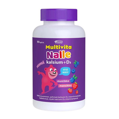 Витамины для детей Multivita Nalle  (Кальций , Витамин D3) - 90 шт.