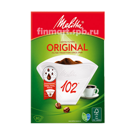 Фильтры для кофеварок Melitta 102 original (Белые) - 80 шт.