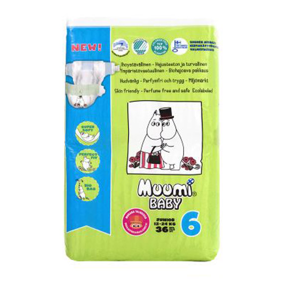 Подгузники Muumi Baby Junior №6 (12-24 кг) - 36 шт.