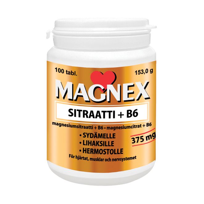 MAGNEX sitraatti + b6 - 100 таб.