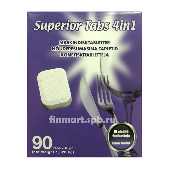 Таблетки для ПММ Superior Tabs  4 in 1 - 90 таб.
