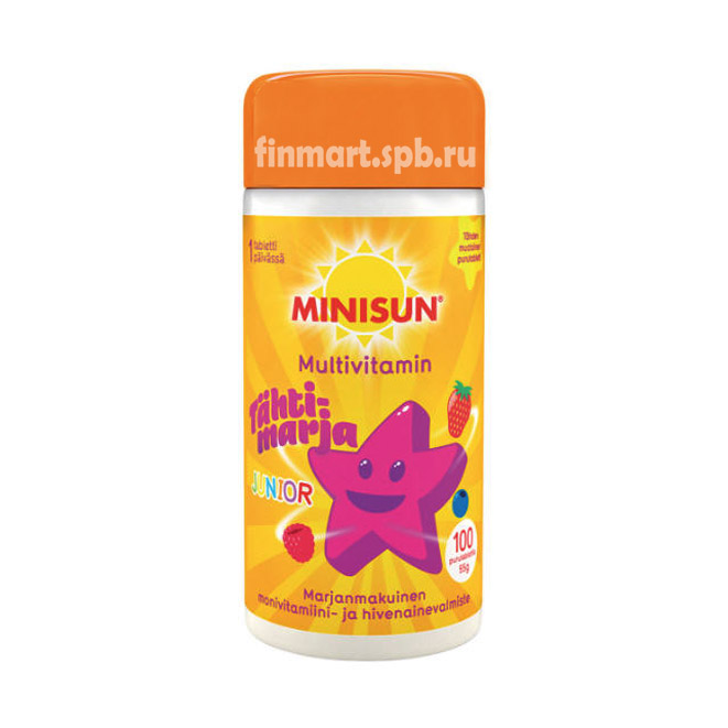 Поливитамины Minisun Multivitamin Tahtimarja junior  (клубника, малина)